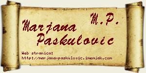 Marjana Paskulović vizit kartica
